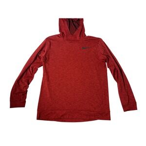 Nike Dri-FIT Mens Hoodie Red Heathered Training Pullover 832829-657 Medium